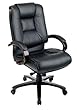 Deluxe High Back Executive Leather Chair With Deluxe Locking Mid Pivot Knee Tilt and Mahogany Finish By Office Star