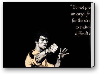 ArtShop Gallery Wrapped Bruce Lee Inspirational Quote Custom Modern Art Painting Wall Decor Canvas Print