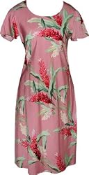 Red Ginger Hawaiian Aloha Cap Sleeve Short Tank Dress