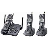 Panasonic KX-TG5653B 5.8 GHz FHSS GigaRange Digital Cordless Answering System with Three Handsets