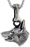 Sterling Silver German Shepherd Dog Charm .