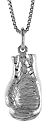 Sterling Silver 7/8" (22mm) Tall Boxing Glove (hollow back) Pendant