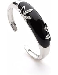 Sterling Silver Onyx and Diamond Bracelet -- LIFETIME WARRANTY