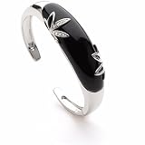 Sterling Silver Onyx and Diamond Bracelet