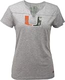 Miami Hurricanes -Women's- Axis Distressed Print Slit Neck Tee