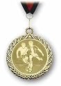 Medaille Fu&szlig;ball Gold mit Band