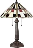 Minsk Scalloped Tiffany Shade Hexagonal Body Table Lamp