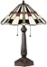 Minsk Scalloped Tiffany Shade Hexagonal Body Table Lamp