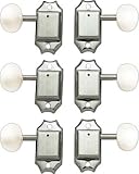 Kluson 3×3 Nickel Tuning Machines with Plastic Buttons for Acoustic or Electric Guitar