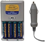 Digital Concepts CH-3930 2 Hour Battery Charger with Four 2500 mAh Batteries and Car Charger