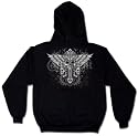 Winged Skull Cross Sweatshirt, Men's Old School Tattoo Hoodie