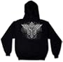 Winged Skull Cross Sweatshirt, Men's Old School Tattoo Hoodie