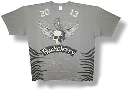 Buckcherry Men's Knuckled Skull 2013 World Tour T-shirt XX-Large Grey