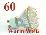 60 LED Strahler GU10 Warm Weiss Leuchtmittel Spot GU-10 230V Hochvolt Warmweiß