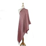 Olive N Figs Pashmina Silk Maroon Checks Shawl/Wrap