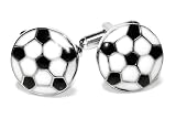 Silver-Tone Men's Cuff Links SOCCER BALL Shaped Cufflinks