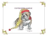 English Bulldog - Christmas Design by Cindy Farmer