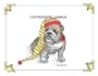 English Bulldog - Christmas Design by Cindy Farmer