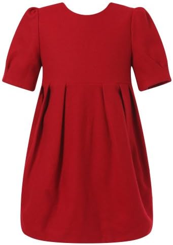Richie House Girl's Red Velvet Pleated Dress RH1012-B-11/12-FBA