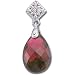 14kt White Gold Brazilian Garnet and Diamond Pendant