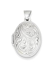 14k White Gold Domed Oval Locket. Metal Wt- 1.6g