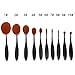 Queentools Professional 10-Piece Soft Oval Makeup Brush Set for women