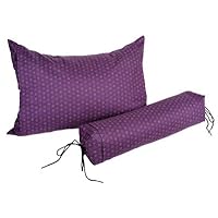 J-Life Buckwheat Hull Pillow - Japanese Soba Gara Makura - Rectangular 13' x 18' - Asa No Ha Purple #3