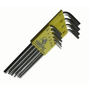 Bondhus 16138 Set of 10 Hex L-wrenches with BriteGuard Finish, Long Length, sizes 1 16-1... by Bondhus
