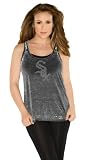 MLB Women's Chicago White Sox Burnout Tank Top (Black, Large)