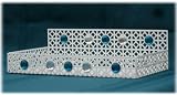 White Vanity Tray with Blue and Clear Gems
