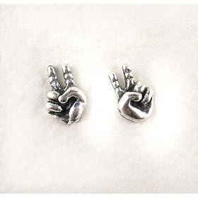 Sterling Silver Peace Out Post Earrings