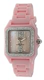TKO ORLOGI Women's TK514-PK Riviera Swarovski Crystal Accented Ice Pink Rubber Strap Watch