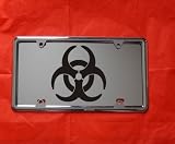 Biohazard Laser Mirror Engraved License Plate