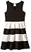 Emerald Sundae Girls' Stripe Box Pleat Black Ivory Dress