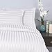 Elegant Comfort 1500 Thread Count -Damask Stripes- Egyptian Quality Luxurious Silky Soft Wrinkle & Fade Resistant 3pc Duvet Cover Set, Full/Queen, White