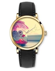 SPRAWL Aanalog Fashion Series Gold Ladies Watches of Genuine Black Leather Strap,Unique Wrist Watch for Women Girls Designed with A jar of love