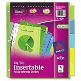 Avery  Big Tab Insertable Plastic Dividers, 5-Tab Set, 1 Set (11900)