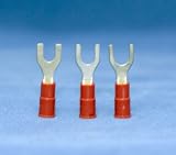 Solderless Crimp Terminal Spade Red 22-18 #6-8-10 Fork 150 Pc Assortment