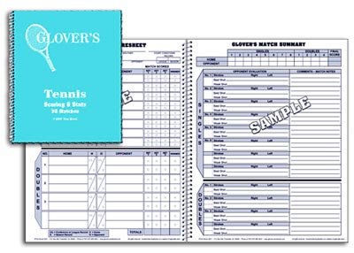 Glover Tennis Short Form Scorebook, 30 Matches