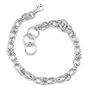 Intricate Glamour: Sterling Silver Designer Inspired Interlocking Oval Link Chain Bracelet