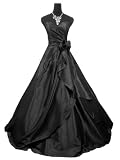 3506 Qpid Showgirl Black Taffeta A Line Ball Gown Bridesmaid Evening Dress Prom Dress Uk Size 8 To 20