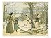 Mother and Daughter out for a Wintry Walk Pass the Woodcutters at Work Felling Trees, Giclee Art Poster Print by Francis Bedford, 24x18