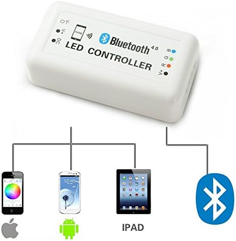 AJIBI 12V Wireless Bluetooth V4.0 RGB LED Strip Halo Wheel Light Controller For iOS Android