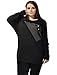 Kaia Ladies Plus Size Contrast Color Shirt Batwing Tunic Xmas 3X Black