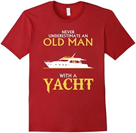Men's Old Man With A Yacht T Shirt Medium Cranberry