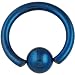 Single PVD Stainless Steel Captive Bead Ring: 12g 5/8 Blue