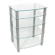 5-Shelf Media Component Stand - Clear/ Silver