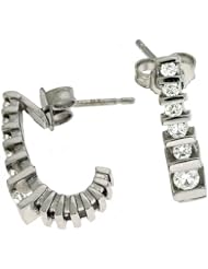 14K White Gold 0.38cttw Round Diamond Earring