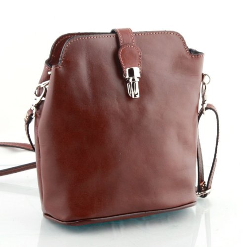 Glattleder Abendtasche klein - Umhängetasche braun