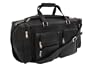 Piel Leather Duffel Bag with Pockets Black, 20 Inches